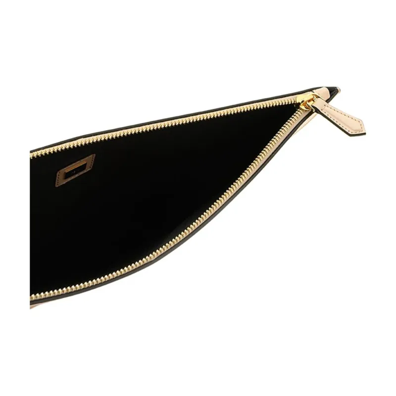 FENDI Leather Clutch Large Size Women's Pink-4