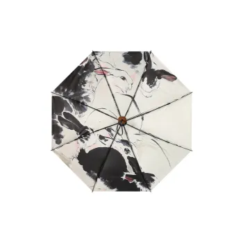 RABBITUU Wooden Heart Collection White Designer Original Umbrella Men's Trendy Folding Umbrella White Rabbit Red Wolf