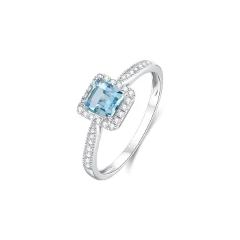 IL&CO. Natural Aquamarine Rings Women's