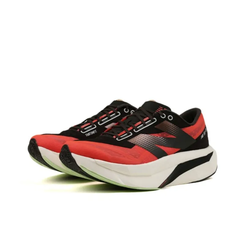 New Balance Elite V4 Anti Slip Wear Resistant Low Top Running Shoes Men's Red Black White-2
