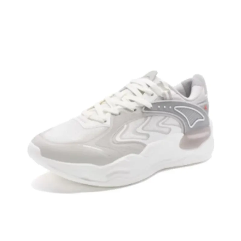 XTEP Yuan Qi Breathable And Wear-resistant Low-Top Casual Shoes Women's White Gray-2