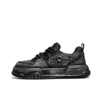 Desai Abrasion Resistant Slip Resistant Skateboard Shoes Men's Black Gray