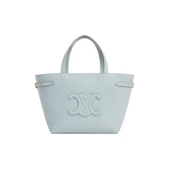 CELINE Cuir Triomphe Calfskin Tote Bag, Shopping Bag, Shoulder Bag, Crossbody Bag, Handbag Mini Women's Ice Blue