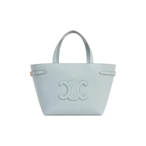 CELINE Cuir Triomphe Calfskin Tote Bag, Shopping Bag, Shoulder Bag, Crossbody Bag, Handbag square Women's Ice Blue