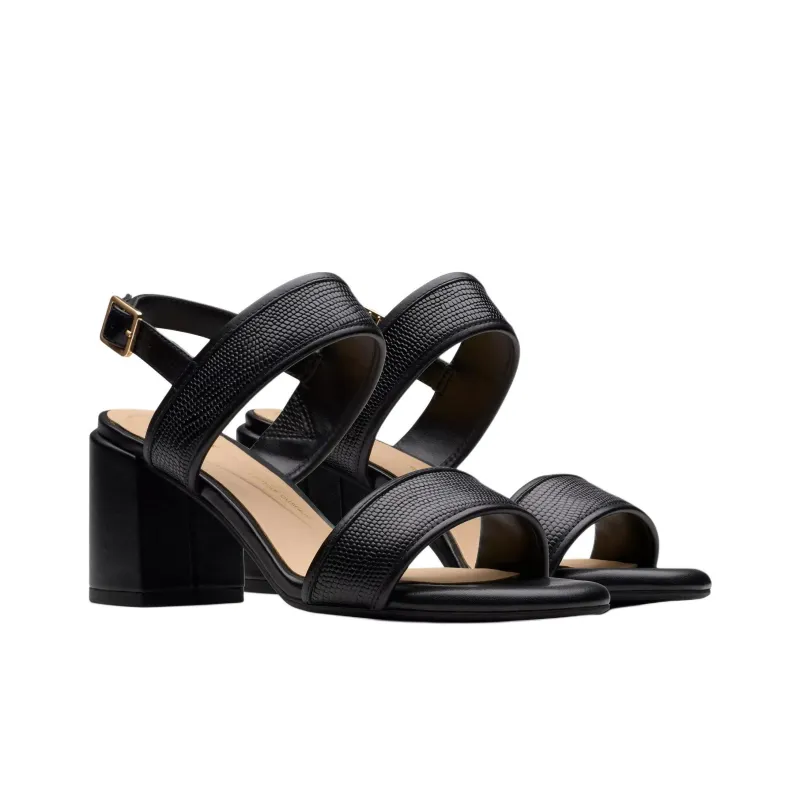 Clarks Ezoria Sling Strap Sandals 7cm Women's Black-2