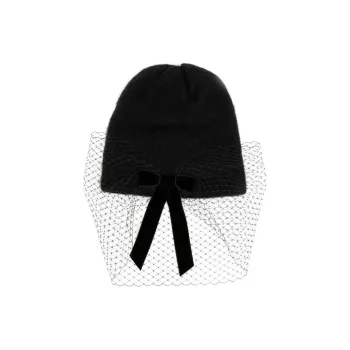 Jennifer Behr Bow Voilette Beanie
