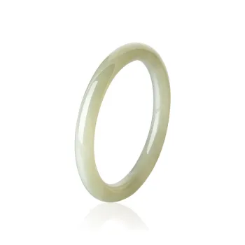 Children's Drawings Hetian Jade Bangles Pale Greenish White Jade Women's