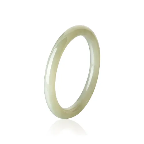 Children's Drawings Hetian Jade Bangles Pale Greenish White Jade Women's