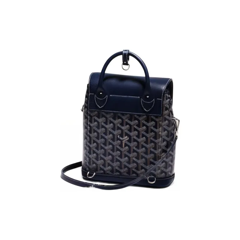 GOYARD Canvas With Leather Backpack Mini Women's Marine Blue-2