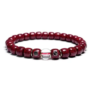 MOUNTAINS AND MANS Cinnabar New Chinese Style Peaceful Auspicious Beaded Bracelet Unisex