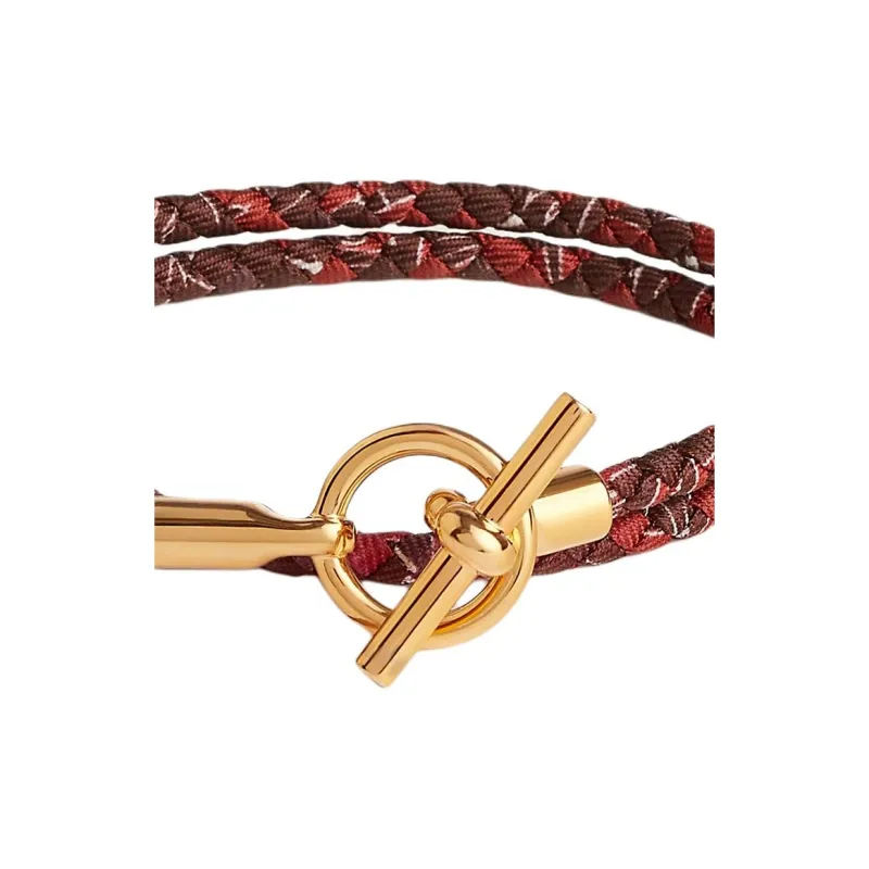 HERMES Silk Bracelets Women's Rogue Red-1