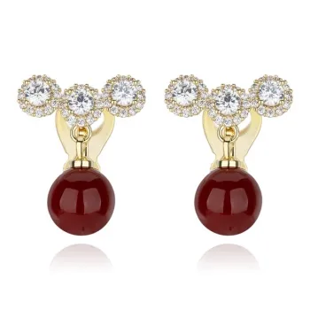 QLADY Faux Pearl Clip On Earrings Women's