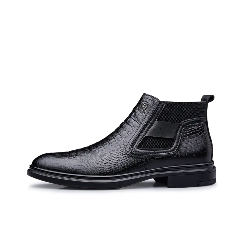 LAORENTOU Short Chelsea Boots Men's Black-0