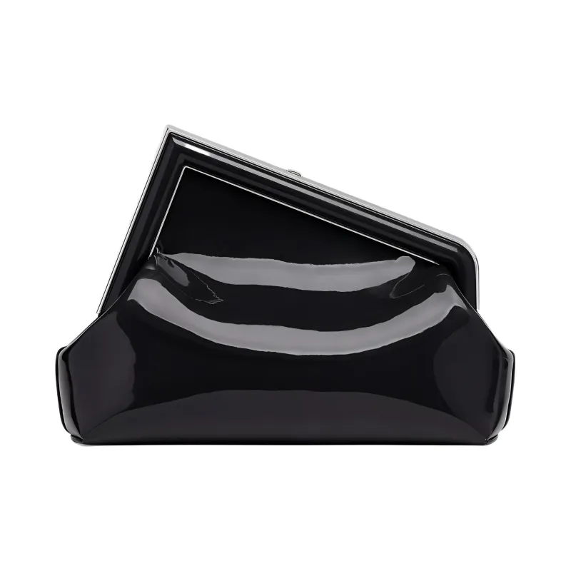 FENDI Patent Leather With Calfskin Shoulder Bag, Crossbody Bag, Clutch Women's Black-2