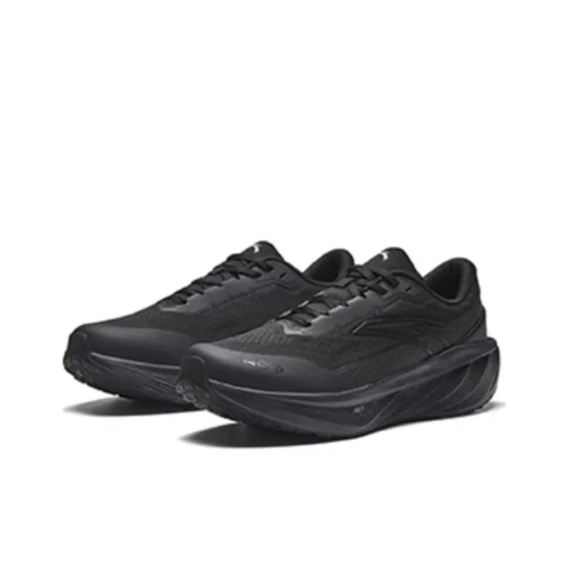 Anta Travel Cushioned Slip-Resistant Low-Top Casual Running Shoes Men's Black Silver-1