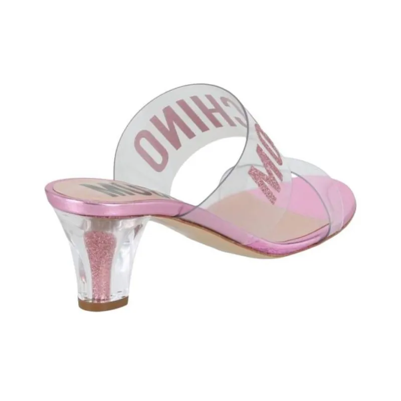MOSCHINO Slide Slippers 5cm Women's Pink-3