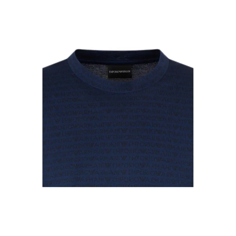 EMPORIO ARMANI Asv Jersey T shirt With All over Jacquard Lettering-1