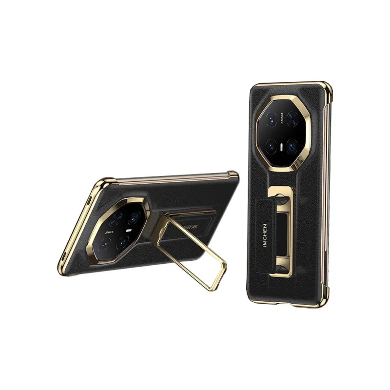 IMCHEN Genuine Leather Material Wristband Stand 2 in 1 Phone Cases Compatibility With Huawei Mate 70 RS Ultimate Design-2