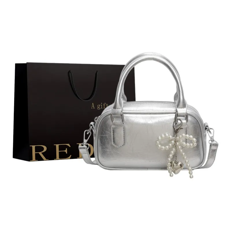REDOO PU Shoulder Bag, Crossbody Bag, Handbag Women's Ecru/Silver/Black/Burgundy-5