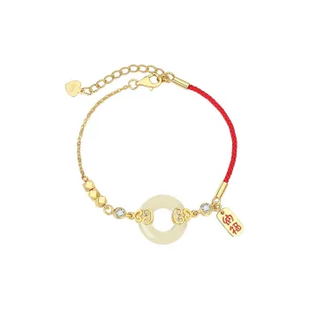 Lao Feng Xiang Hetian Jade Bracelets White Jade/Pale Greenish White Jade Women's