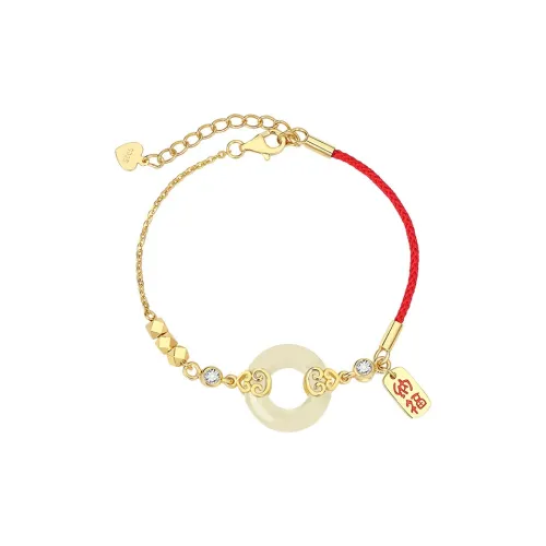 Lao Feng Xiang Hetian Jade Bracelets White Jade/Pale Greenish White Jade Women's