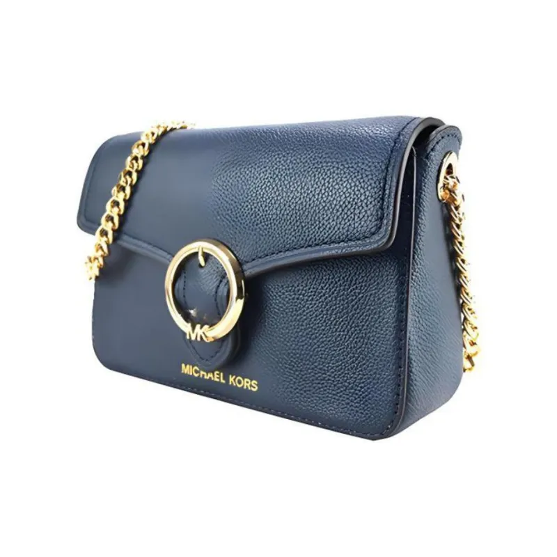 MICHAEL KORS Wanda Cow Leather Shoulder Bag Crossbody Bag Small Size Women's Navy Blue-1