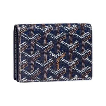 GOYARD MALESHERBES Canvas With Leather Card Holder Unisex Marine Blue