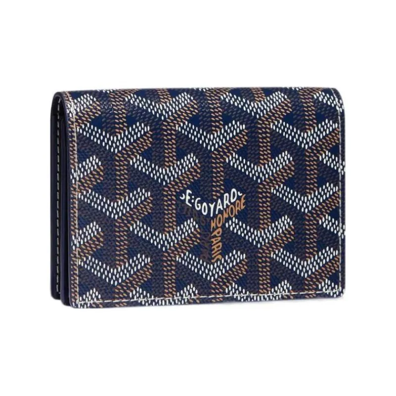 GOYARD MALESHERBES Canvas With Leather Card Holder Unisex Marine Blue-0