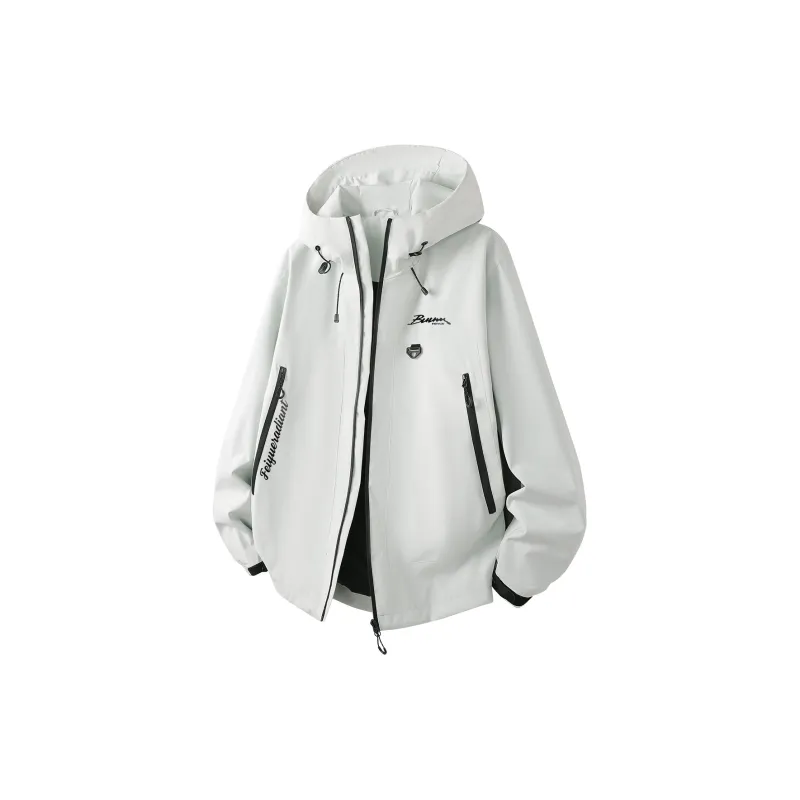 Feiyue Water-Resistant Windproof Warm Cold-Resistant Windbreaker Jacket Unisex Black-1