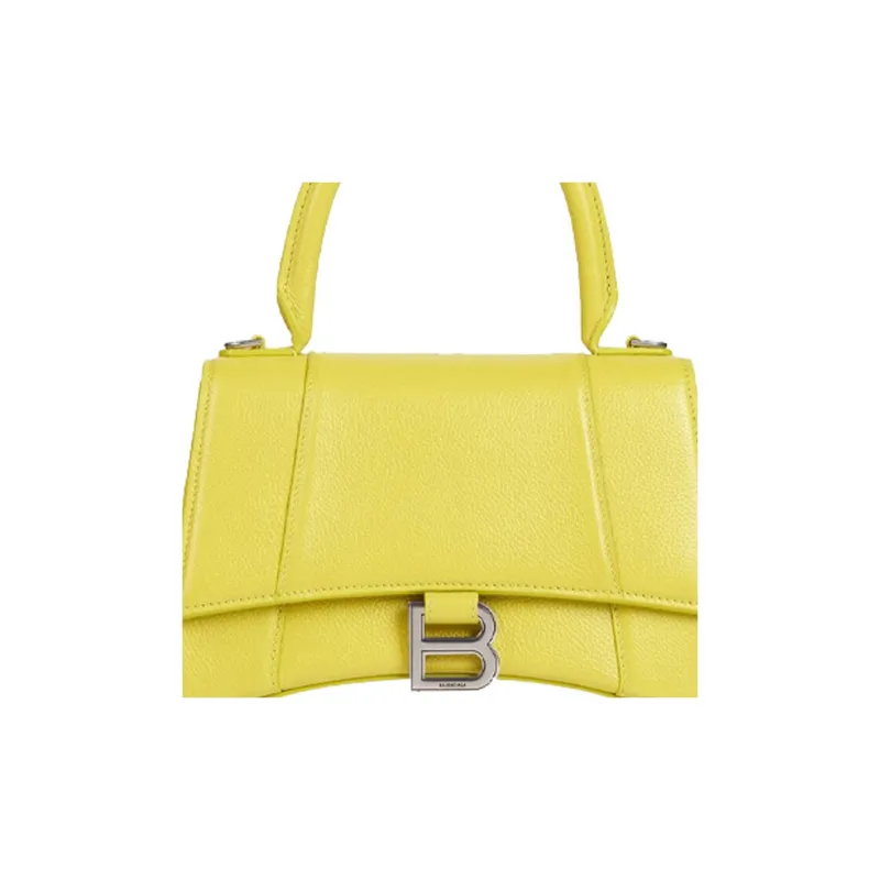 Balenciaga Hourglass Grain Cow Leather Hourglass Bag Handbag Shoulder Bag Crossbody Bag Small Size Women's Yellow-4