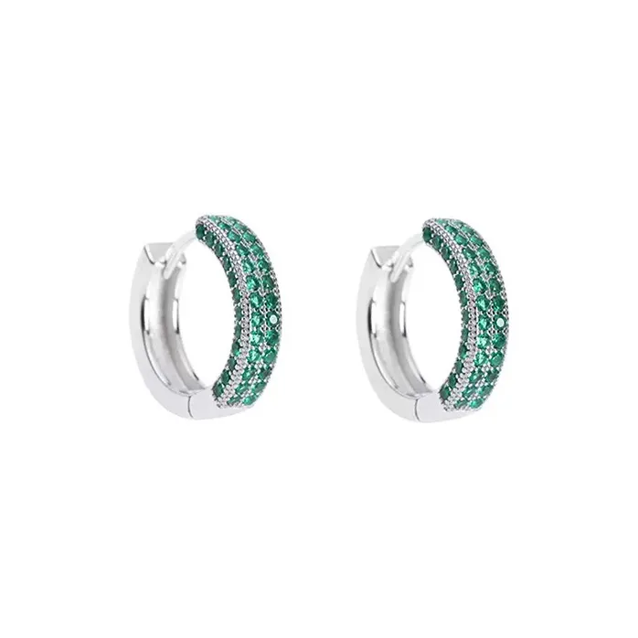 ATPLAY Silver Plated Copper Earrings Unisex Green-0