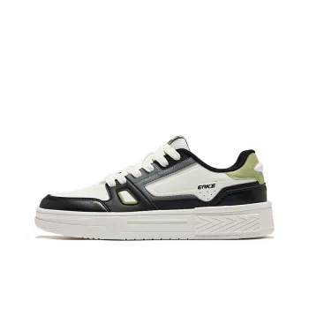 Erke Thousand Points Wear Resistant Slip Resistant Low Top Skateboard Shoes Men's Microcrystal White/Jet Black