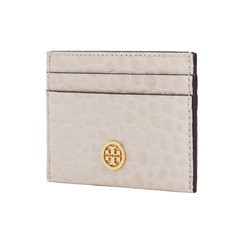 TORY BURCH Leather Card Holder Women's White-1