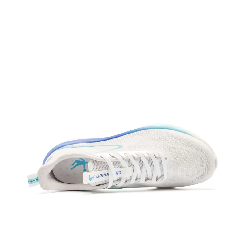 QIAODAN Cushioning Anti-Slip And Wear-Resistant Low-Top Casual Running Shoes Men's Jordan White Cirrus Blue-3