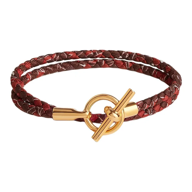 HERMES Silk Bracelets Women's Rogue Red-0