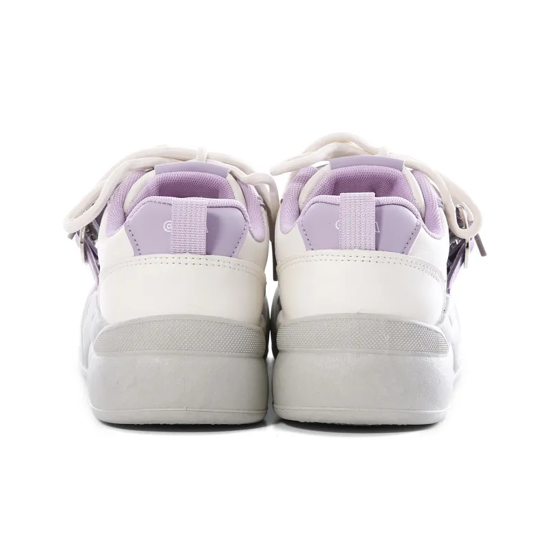 Lovely You Wear-resistant And Lightweight Low-Top Skateboard Shoes Women's Gray Purple-4