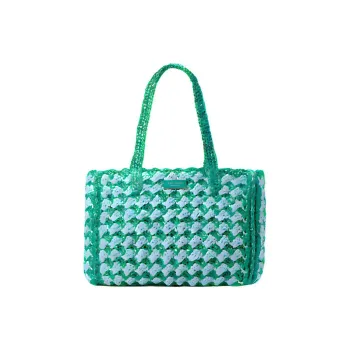 Kate Spade Manhattan Fabric Tote Bag Shopping Bag Handbag Shoulder Bag Medium Size Women's Grass Green