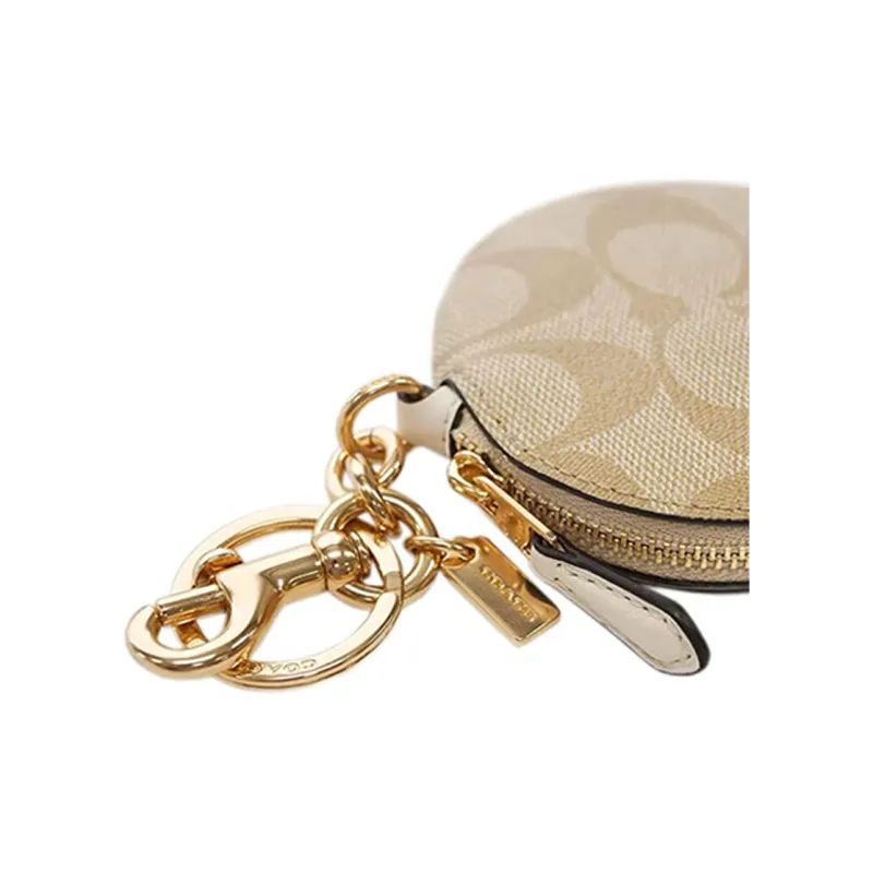 COACH PVC Clutch Coin Purse Women's Monogram Light Brown-3