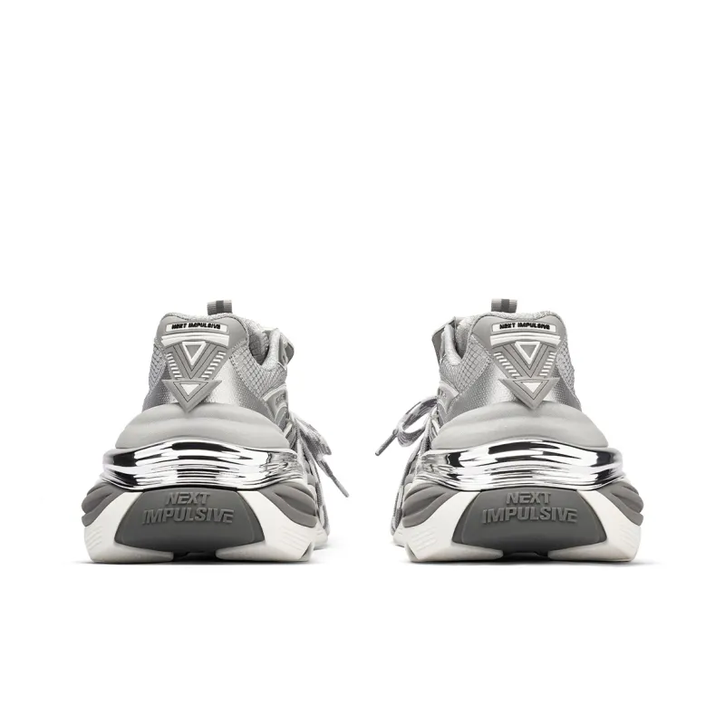 NEXT IMPULSIVE Power Collection Chunky Sneakers Unisex Cyber Silver-4