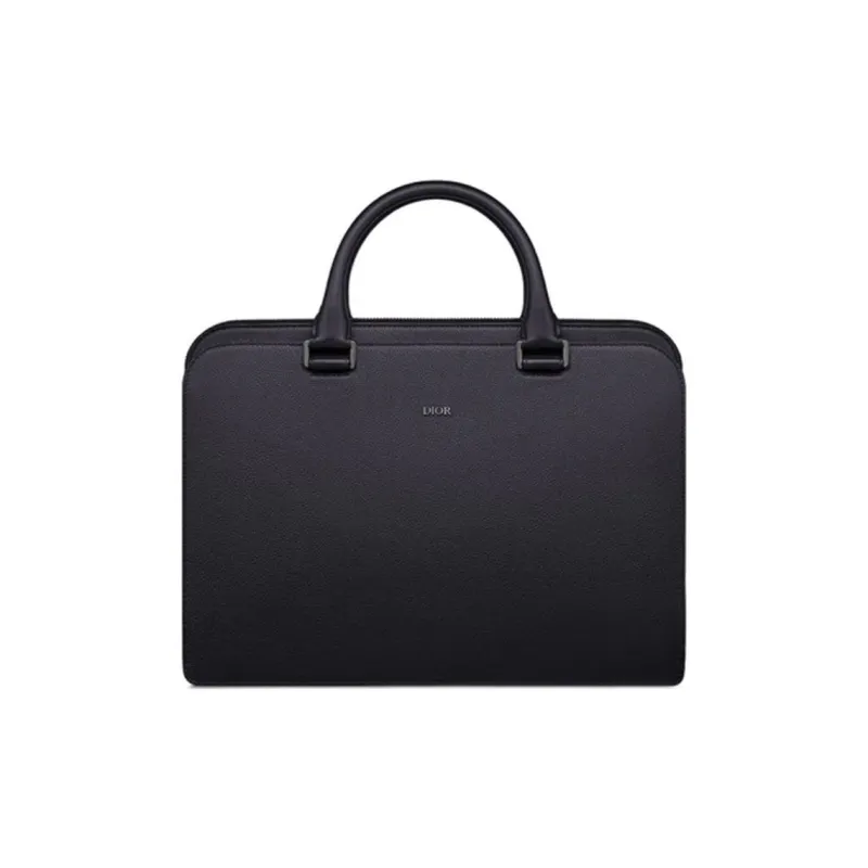 DIOR Cow Leather Briefcases Handbags Men's Navy-0