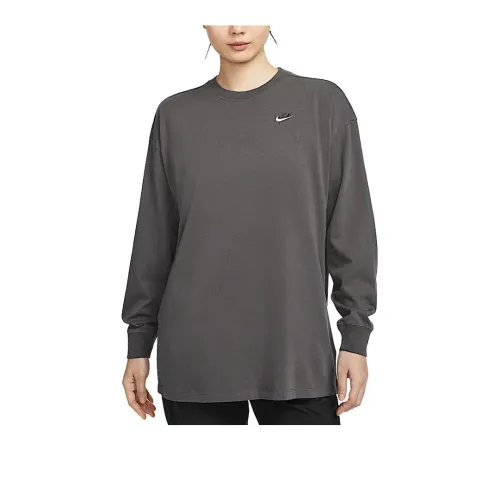 Nike Sportswear Drop Shoulder Sleeve T-Shirt Women's Medium Gray