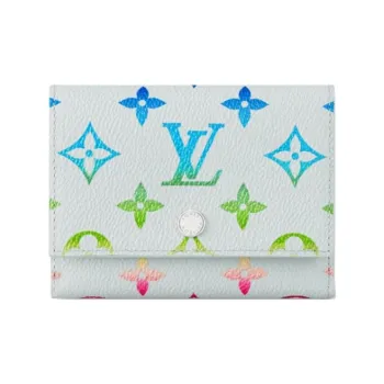 LOUIS VUITTON Takashi Murakami Village Co-Financing Canvas Wallet Women's Light Blue