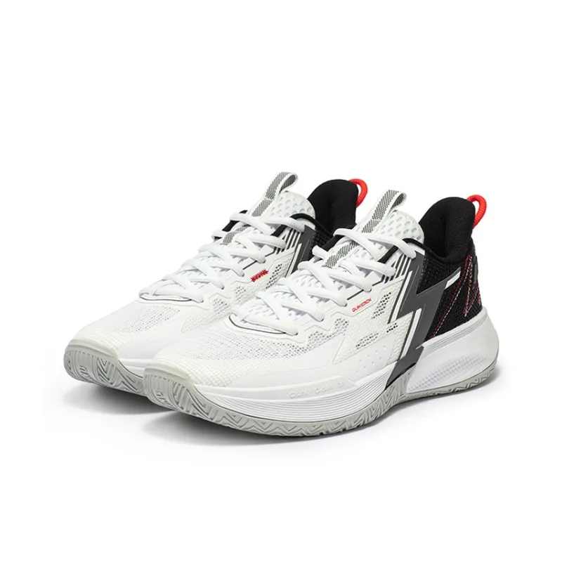 361° Big3 Team Cushioned Wear Resistant Breathable Low Top Basketball Shoes Men's Black White-2