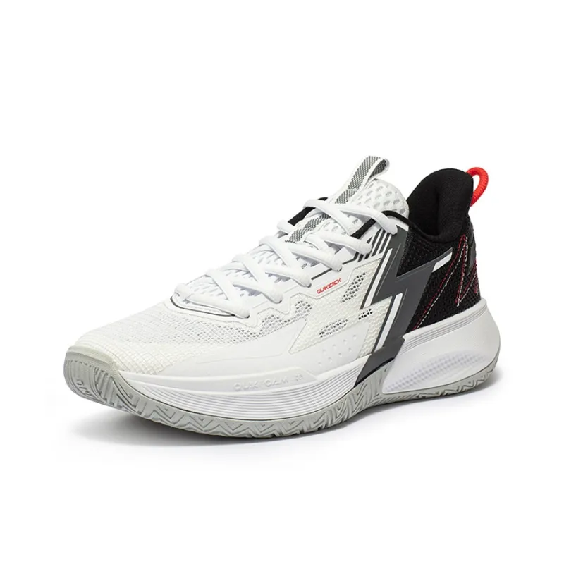 361° Big3 Team Cushioned Wear Resistant Breathable Low Top Basketball Shoes Men's Black White-1