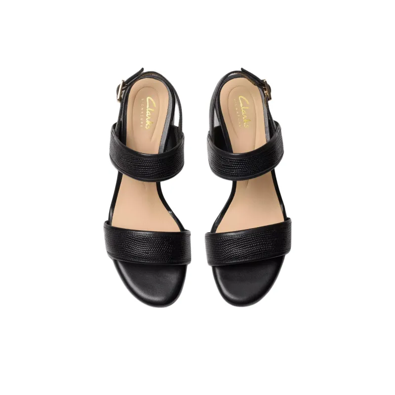 Clarks Ezoria Sling Strap Sandals 7cm Women's Black-3