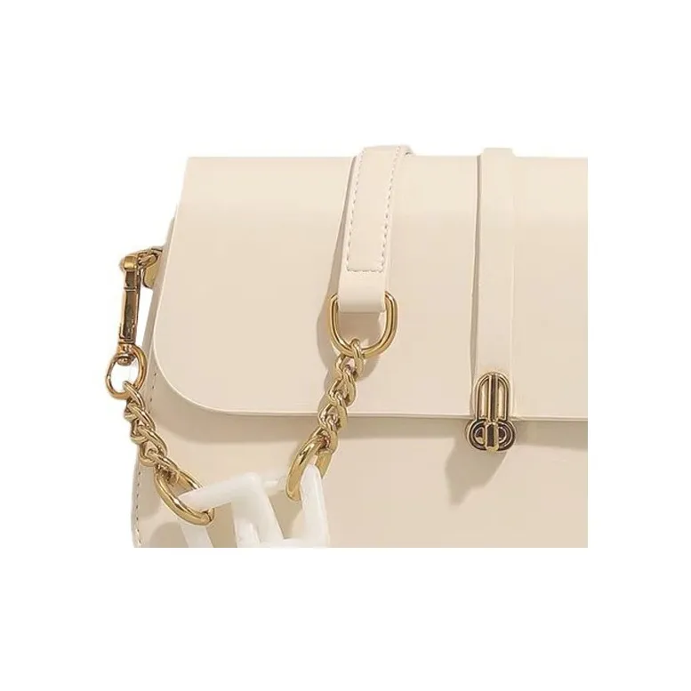 SEPTWOLVES PU Shoulder Bag Medium Size Women's Black/White/Coffee-6