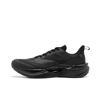 QIAODAN Cushioning Anti Slip And Wear Resistant Low Top Casual Running Shoes Men's Black Lightning Gray