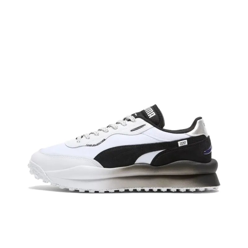 PUMA Style Rider Anti Slip Wear Resistant Low Top Casual Shoes Men's Black White-0