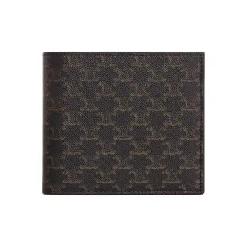 CELINE Grained Leather Wallet Men's Brown