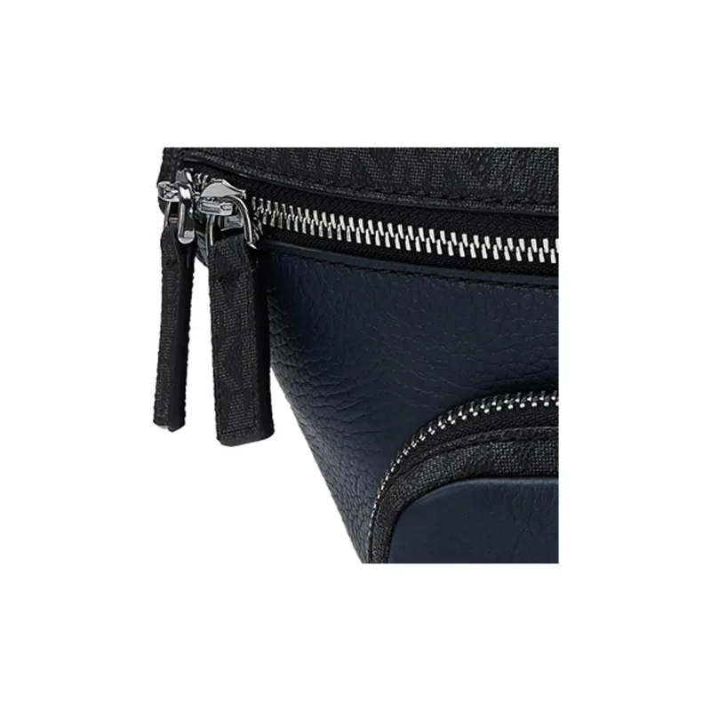 MICHAEL KORS MK Cooper Cow Leather Fanny Pack Men's Navy Blue/Black-3